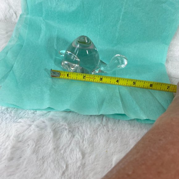 Vintage Art Glass Blown Glass paperweight Turtle clear - Picture 8 of 9